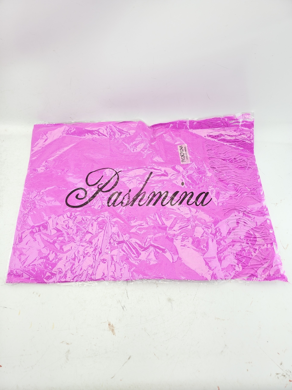 pashmina Hot Pink Pashmina Scarf with Script Logo
